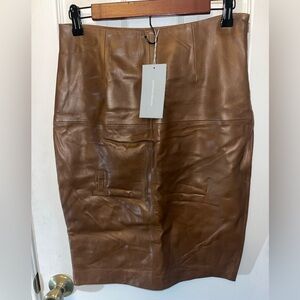 Antonio Melani Brown Leather Skirt